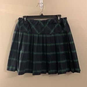 Green Plaid School Girl Skirt